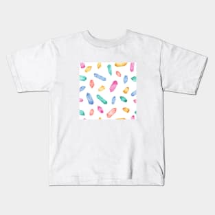 Crystals pattern - White Kids T-Shirt